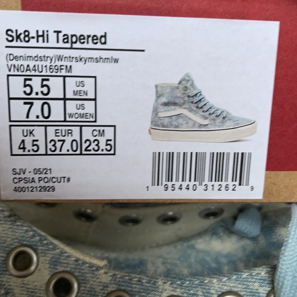 Vans Sk8-Hi Tapered Denimdstry Winter Sky Marshmalow MENS - Picture 16 of 16